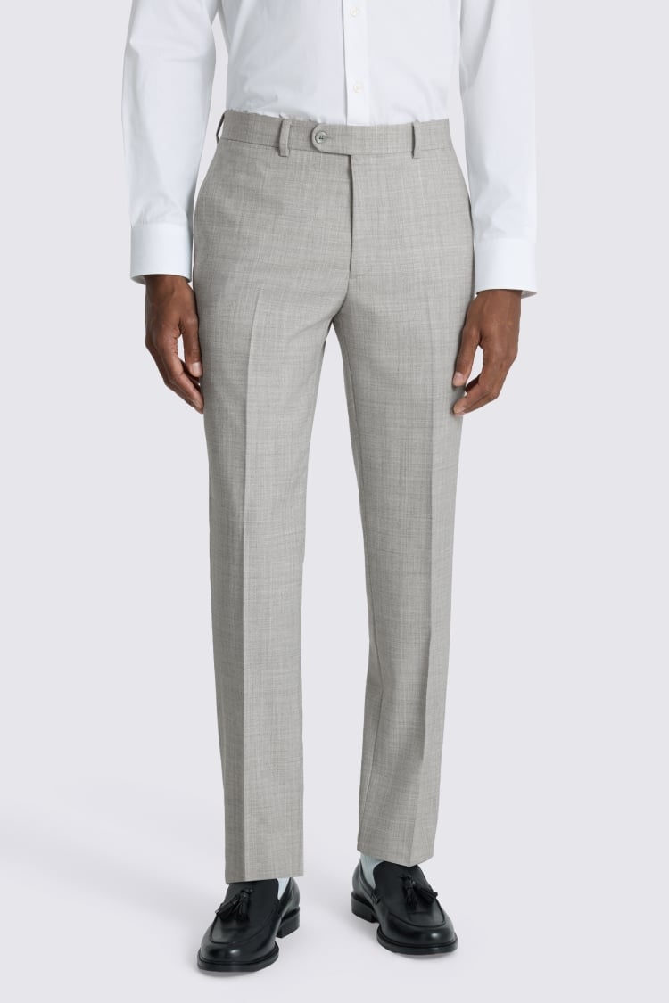Slim Fit Light Grey Marl Trouser