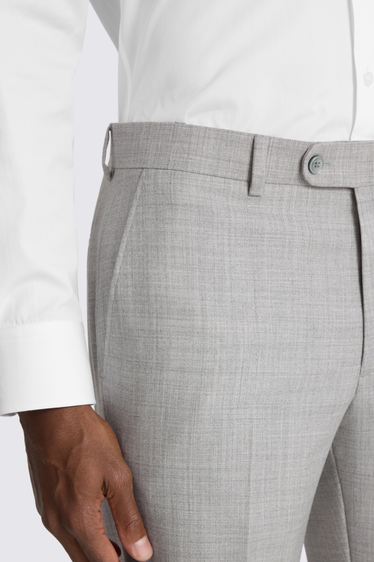 Slim Fit Light Grey Marl Trouser