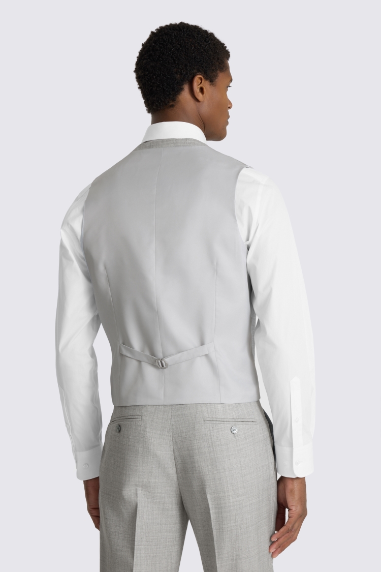 Slim Fit Light Grey Marl Waistcoat 
