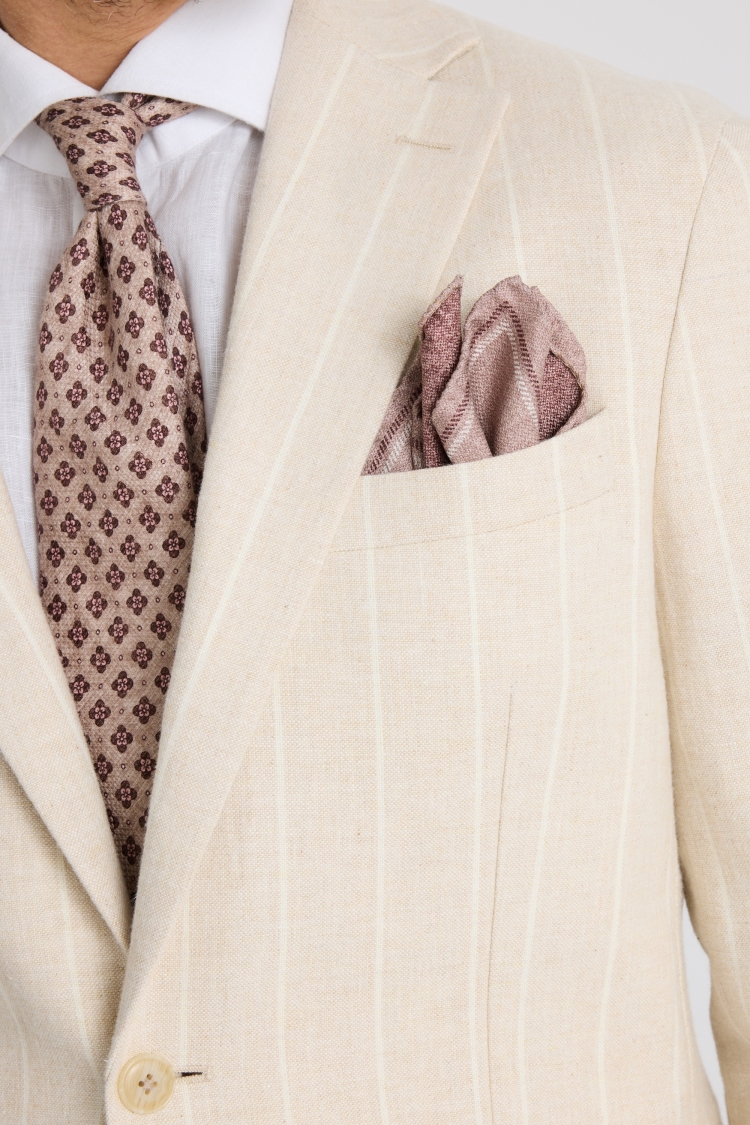 Slim Fit Light Camel Stripe Suit Jacket 