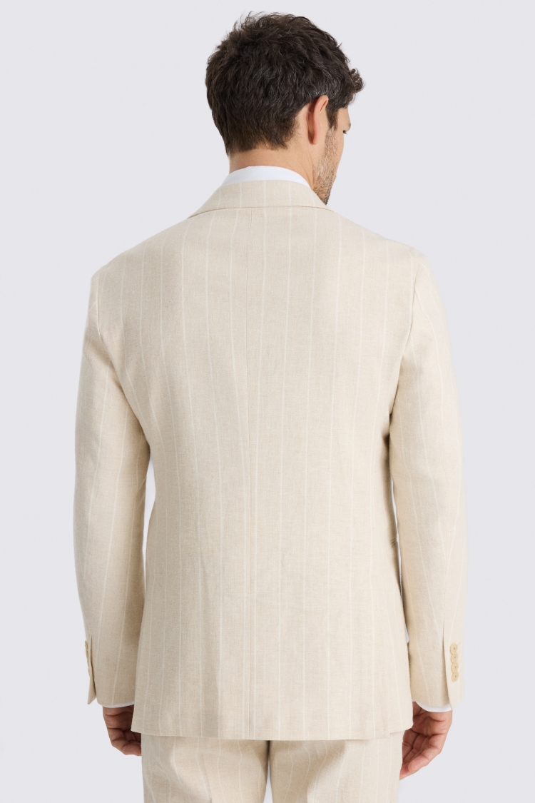 Slim Fit Light Camel Stripe Suit Jacket 