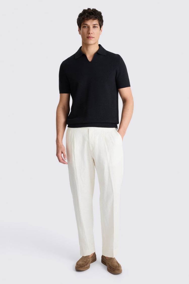 Linen Blend Black Milano Skipper