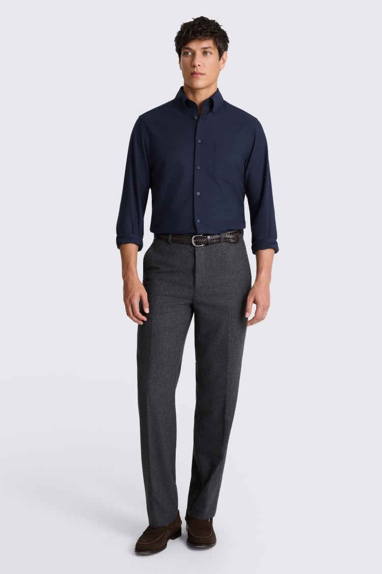 Navy Washed Oxford Shirt