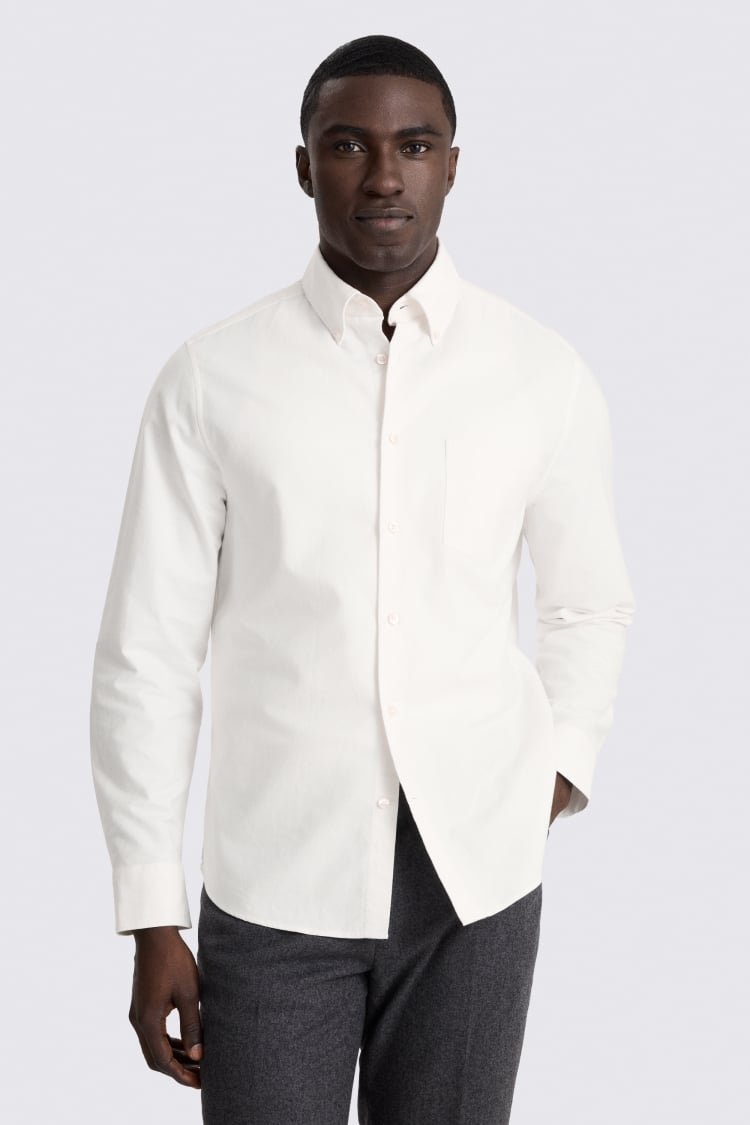 Off White Washed Oxford Shirt
