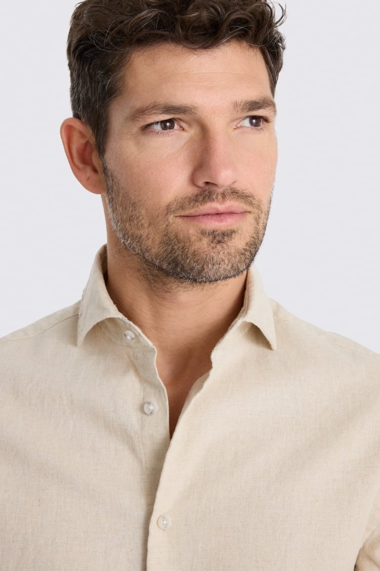 Neutral Cotton Linen Shirt