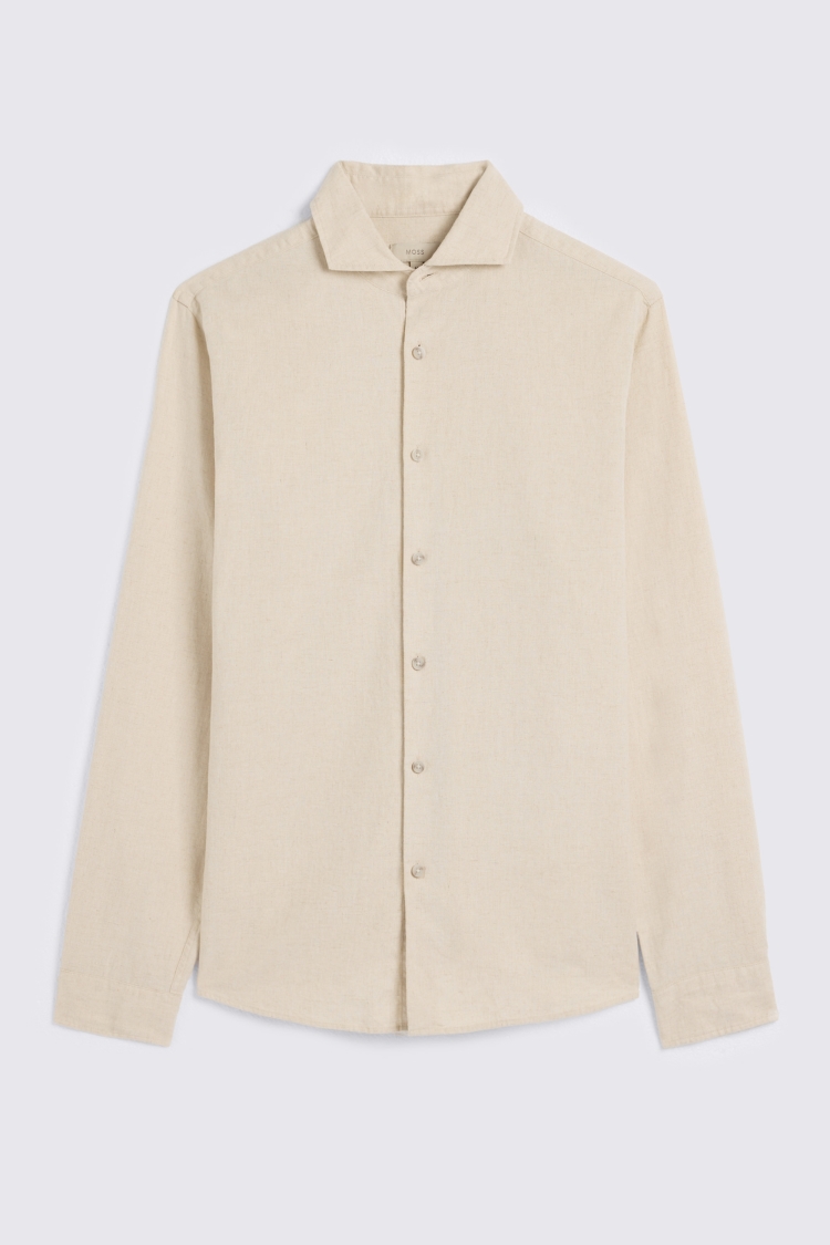 Neutral Cotton Linen Shirt