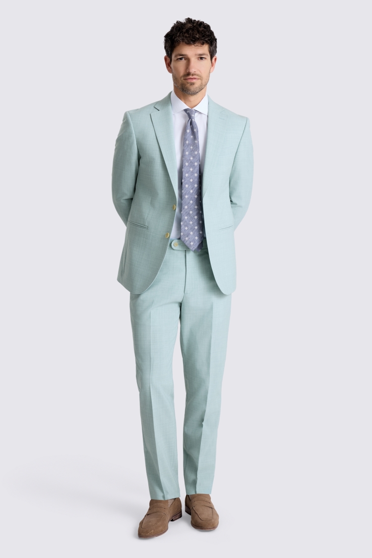Slim Fit Aqua Marl Suit