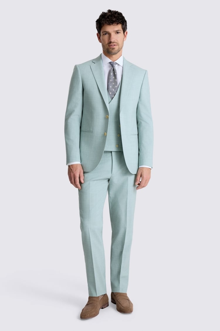 Slim Fit Aqua Marl Suit
