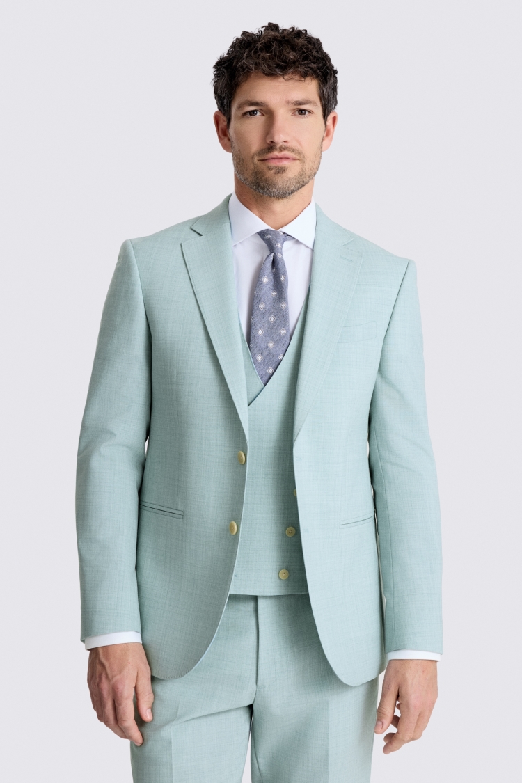 Slim Fit Aqua Marl Suit