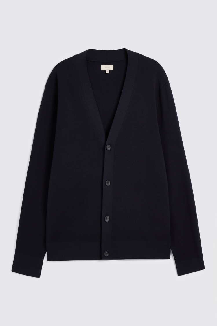 Navy Four Button Cardigan