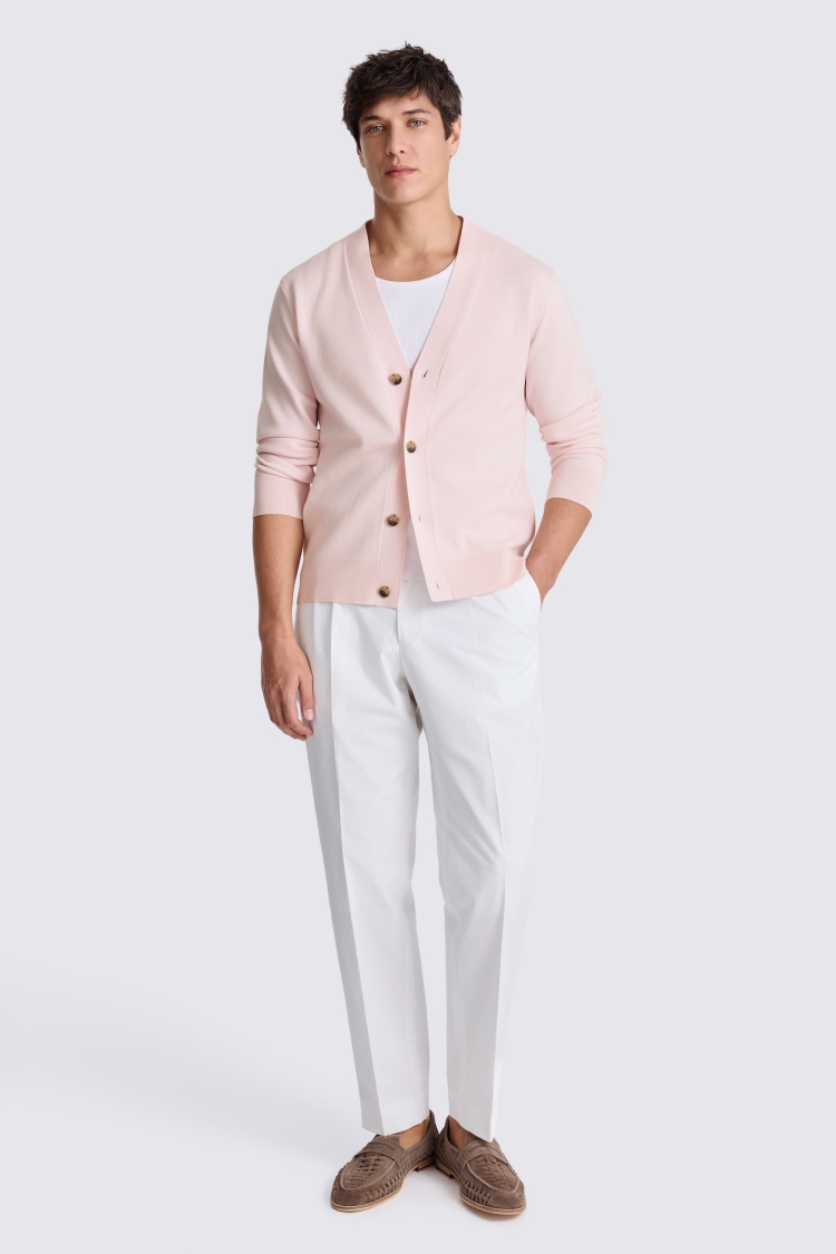 Light Pink Four Button Cardigan