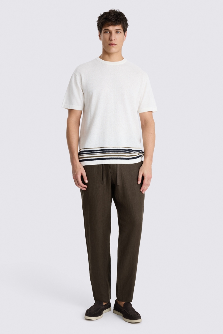 Navy Linen Drawstring Trouser