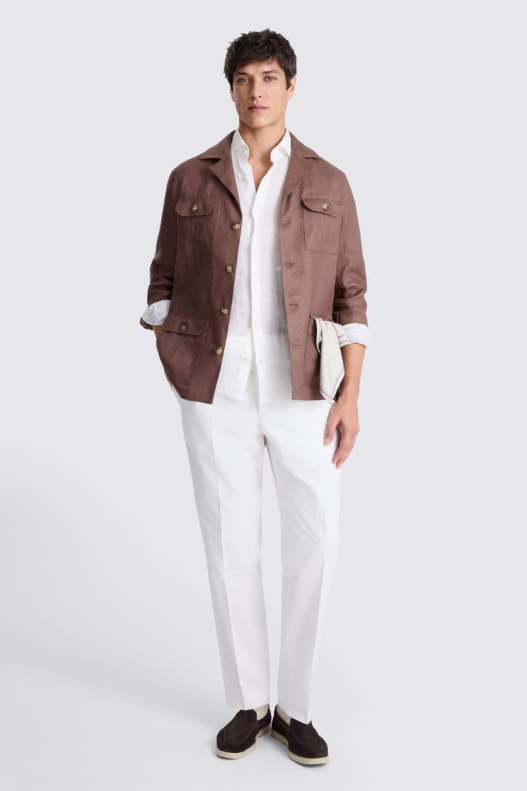 Mauve Twill Linen Shacket 