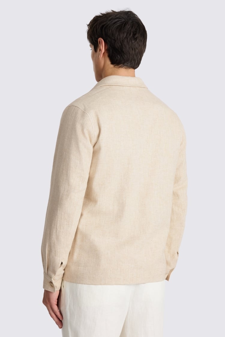 Neutral Twill Linen Shacket