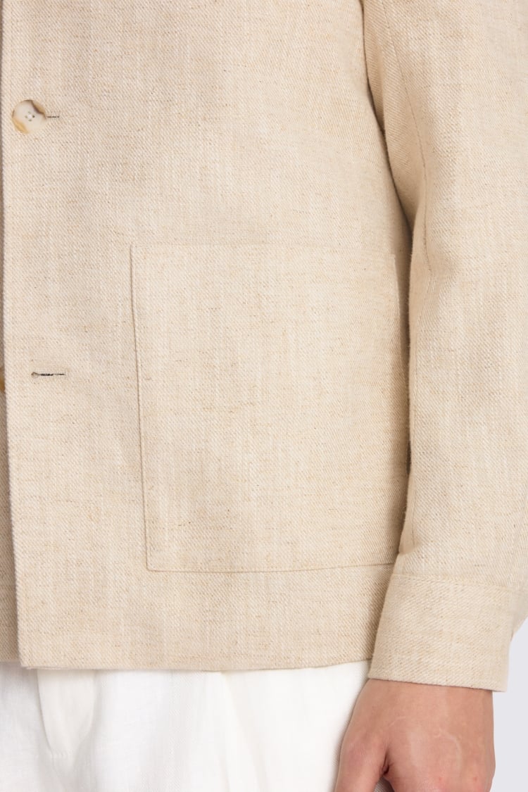 Neutral Twill Linen Shacket