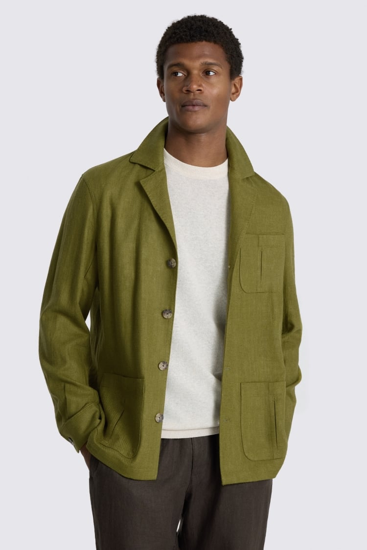 Lime Twill Linen Shacket 
