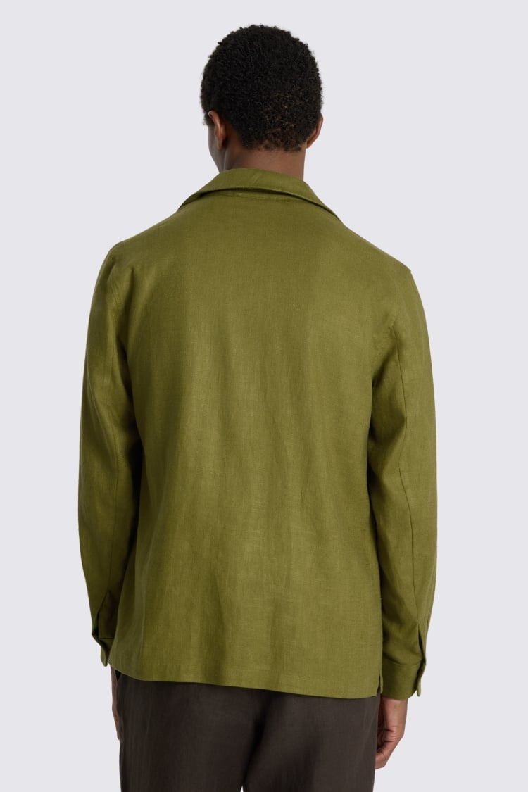 Lime Twill Linen Shacket 