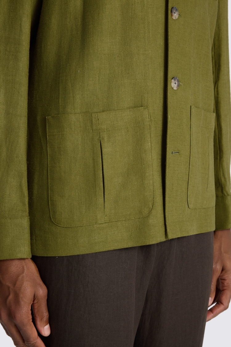 Lime Twill Linen Shacket 