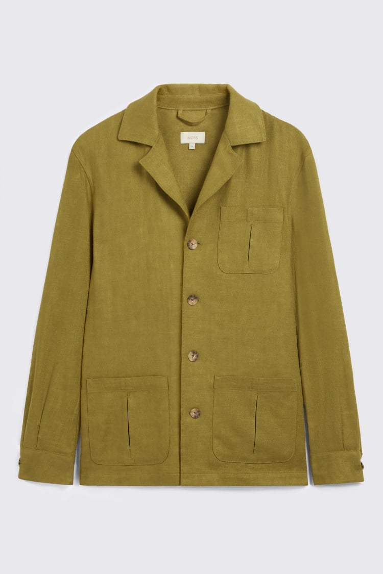 Lime Twill Linen Shacket 