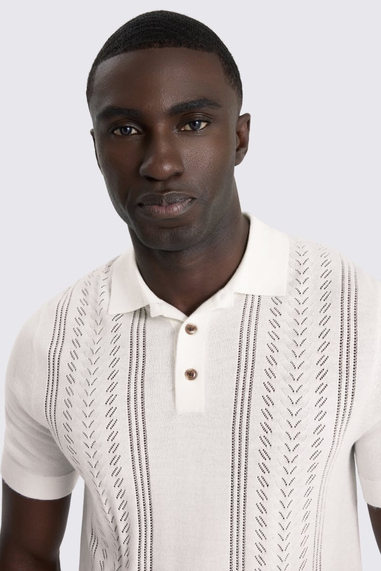 Off-White Pointelle Polo Shirt