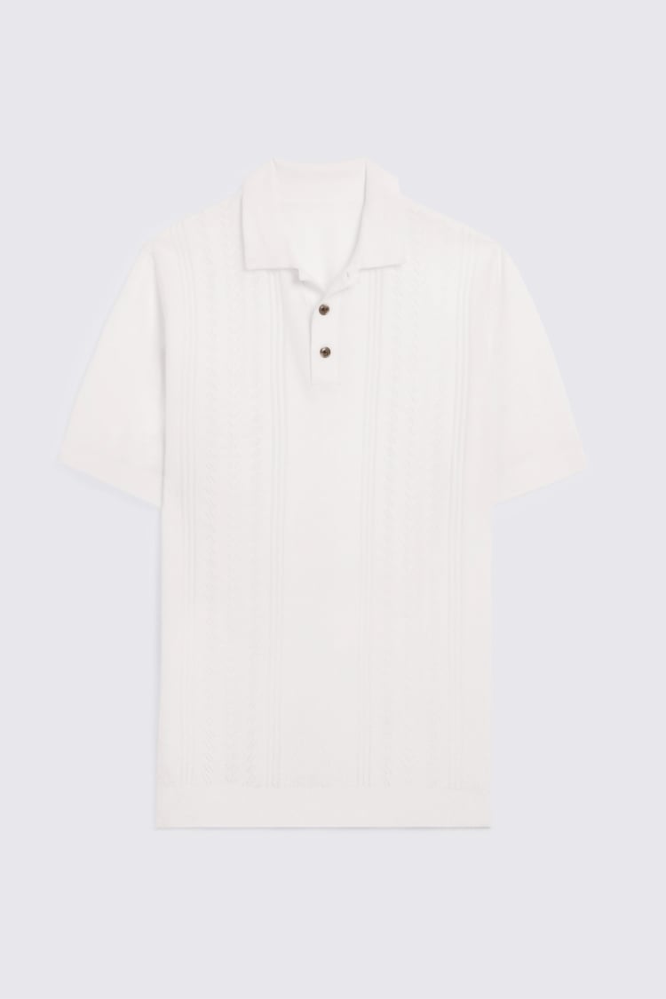 Off-White Pointelle Polo Shirt