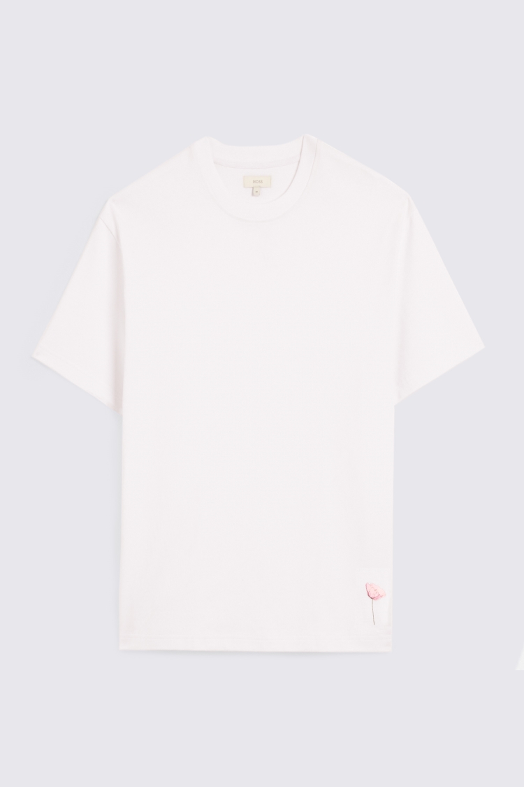 White Poppy Heavy Weight Cotton T-Shirt