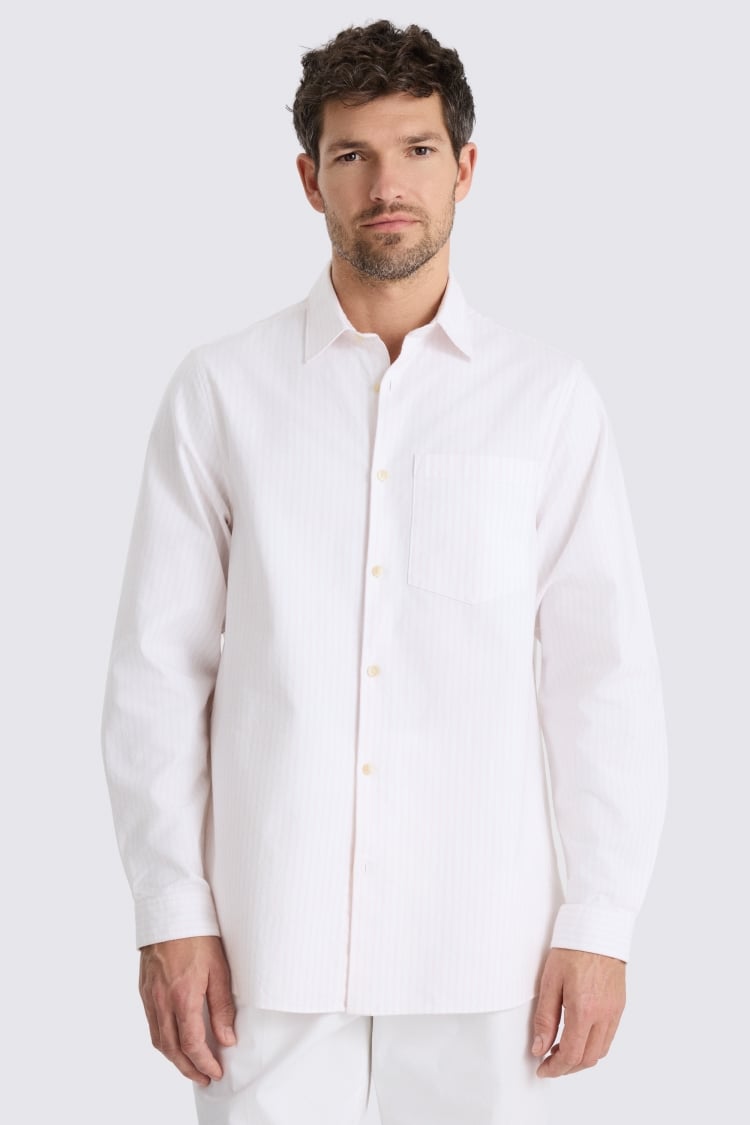 Pink Stripe Relaxed Oxford Shirt