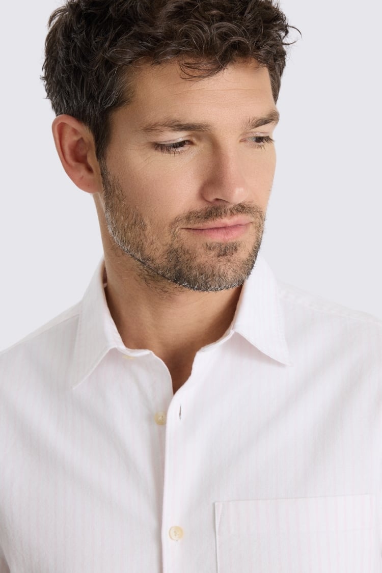 Pink Stripe Relaxed Oxford Shirt