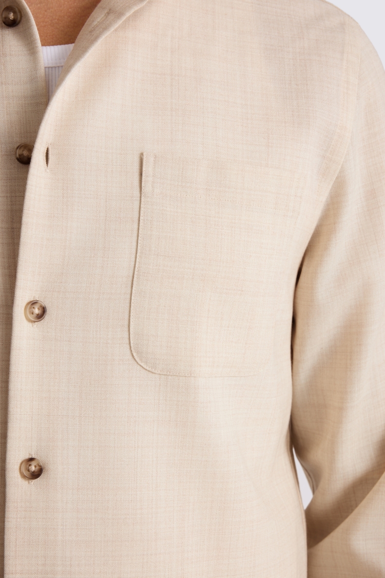 Neutral Tropical Wool Overshirt