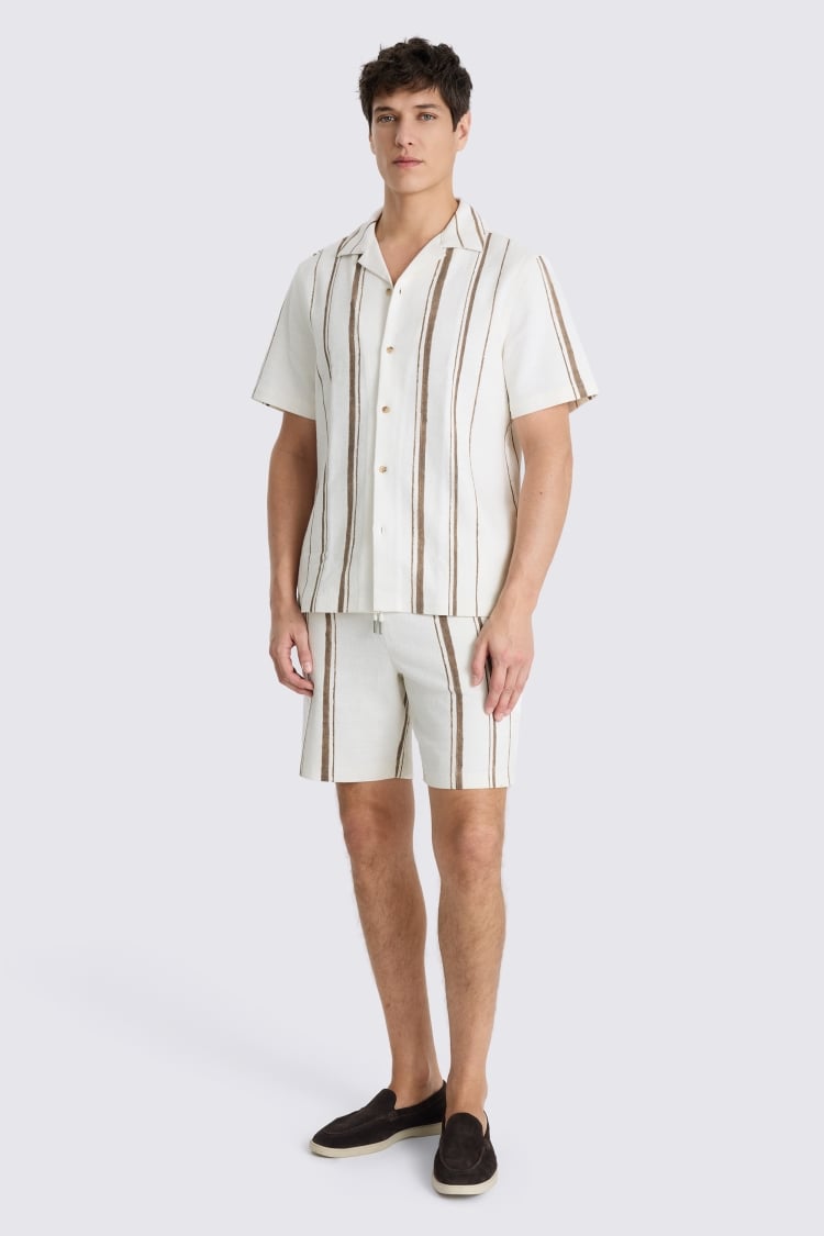 Taupe Cuban Stripe Shirt