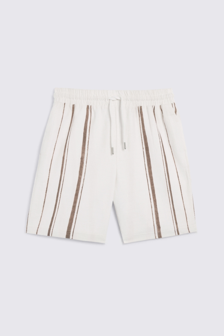 Taupe Stripe Shorts