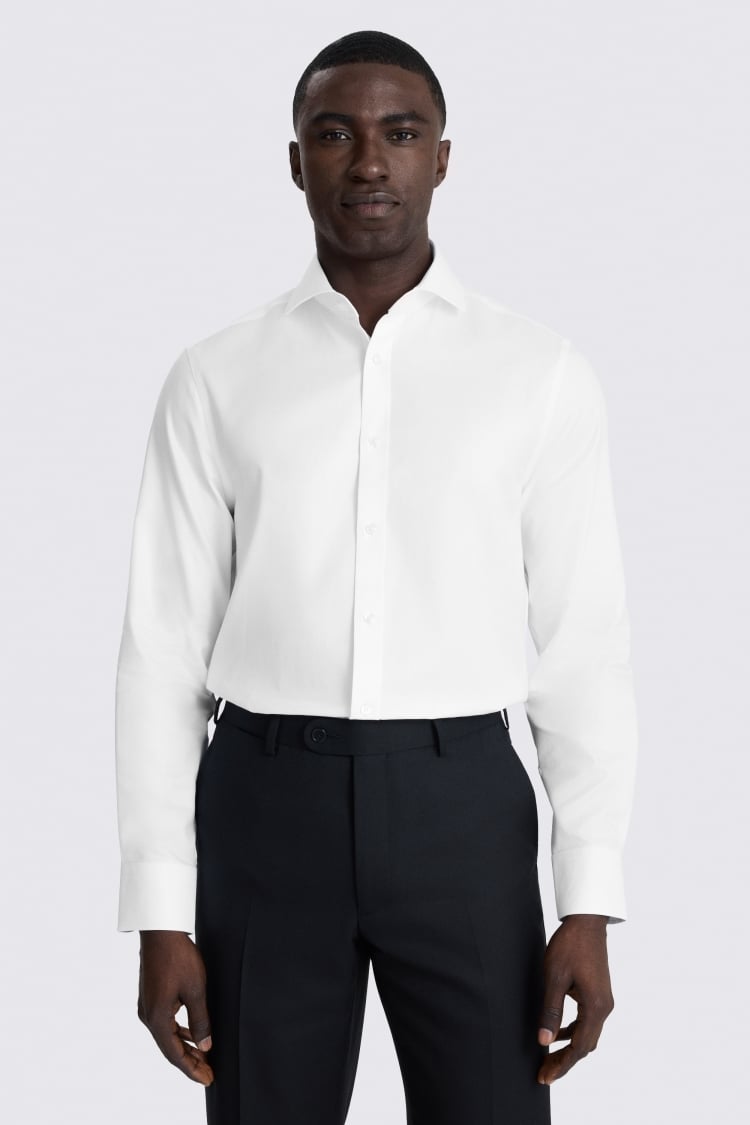 Tailored Fit White Twill Shirt