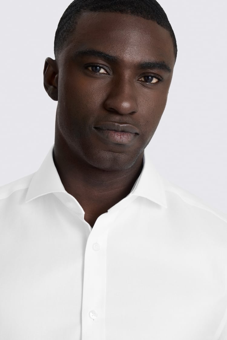 Tailored Fit White Twill Shirt