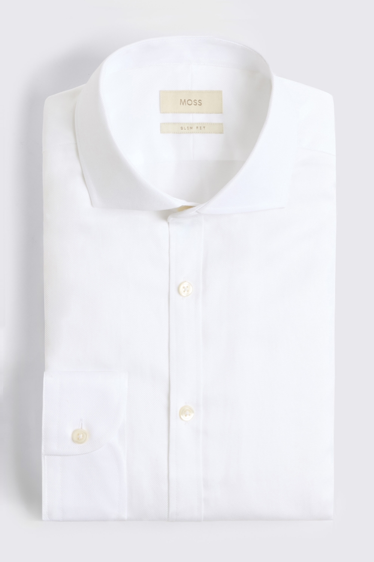 Slim Fit White Twill Shirt