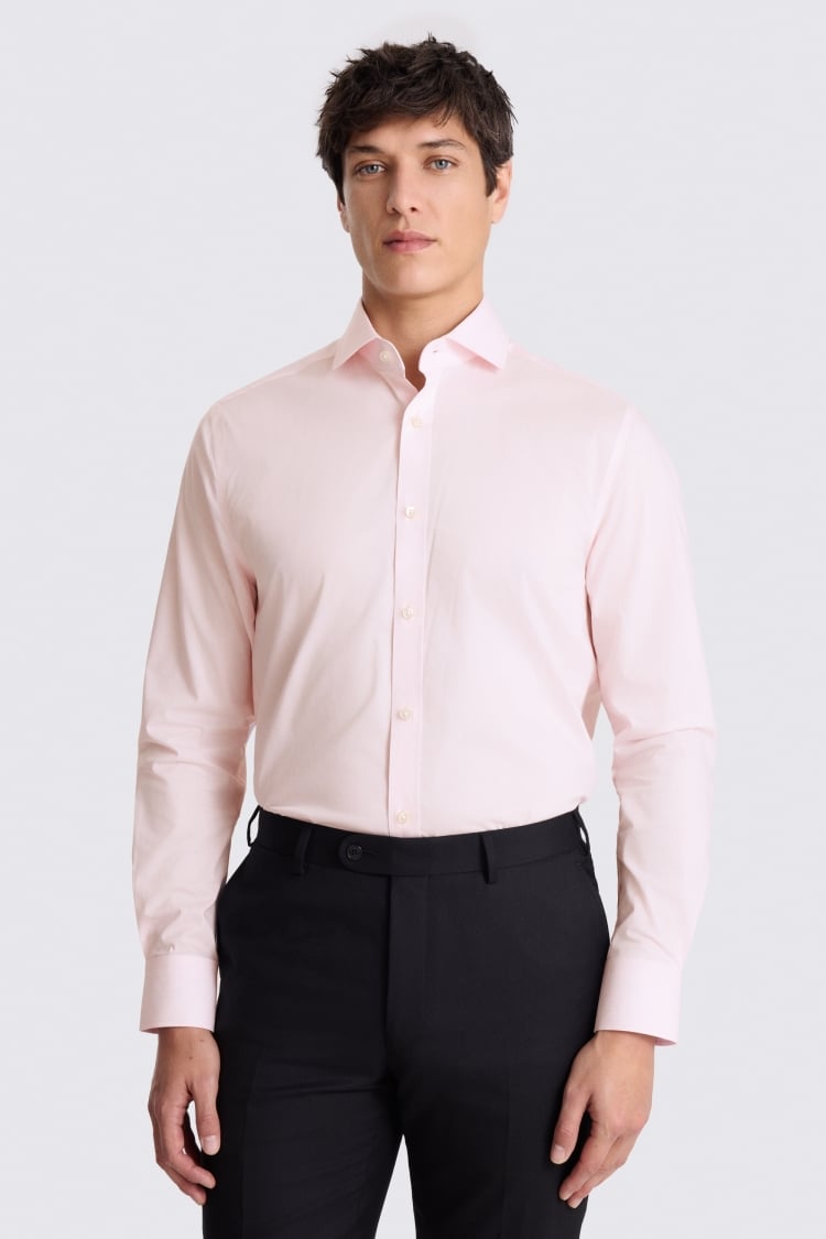 Tailored Fit Pink Stretch Shirt