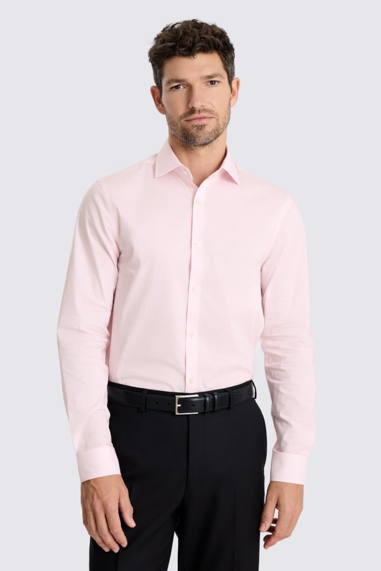 Slim Fit Pink Stretch Shirt 