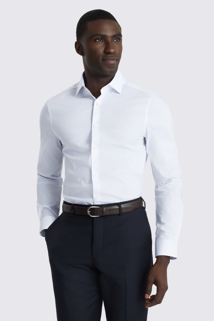 Slim Fit Sky Stripe Stretch Shirt