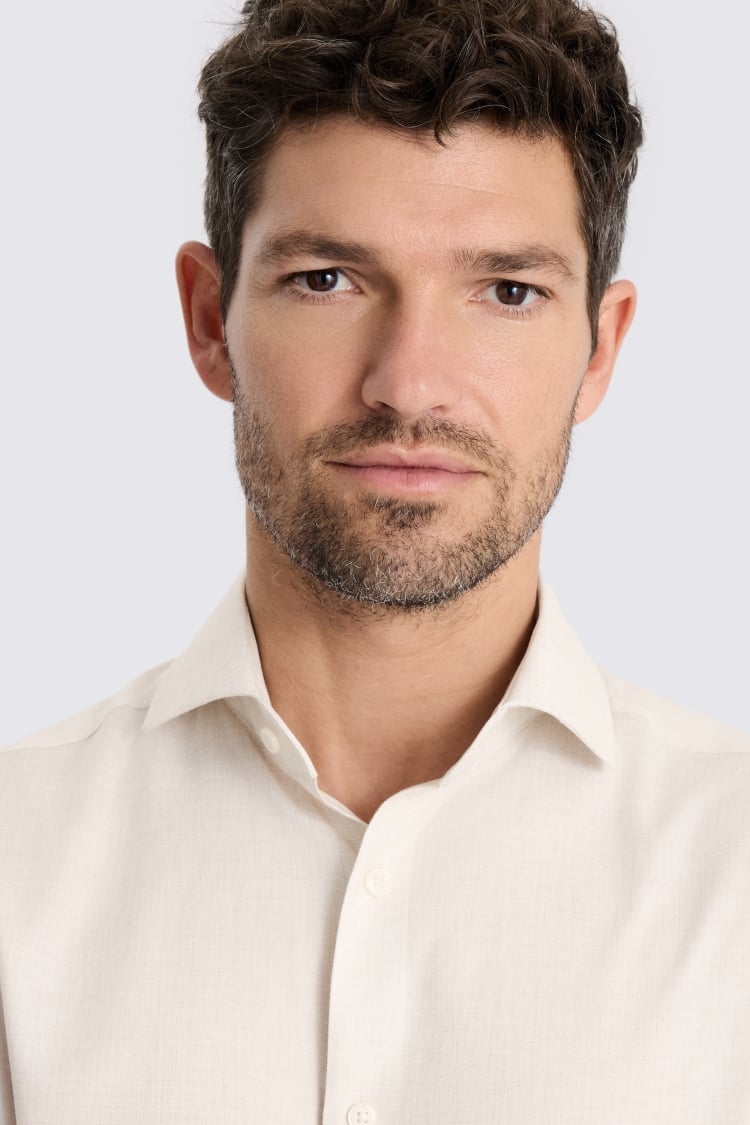 Tailored Fit Neutral Melange Shirt