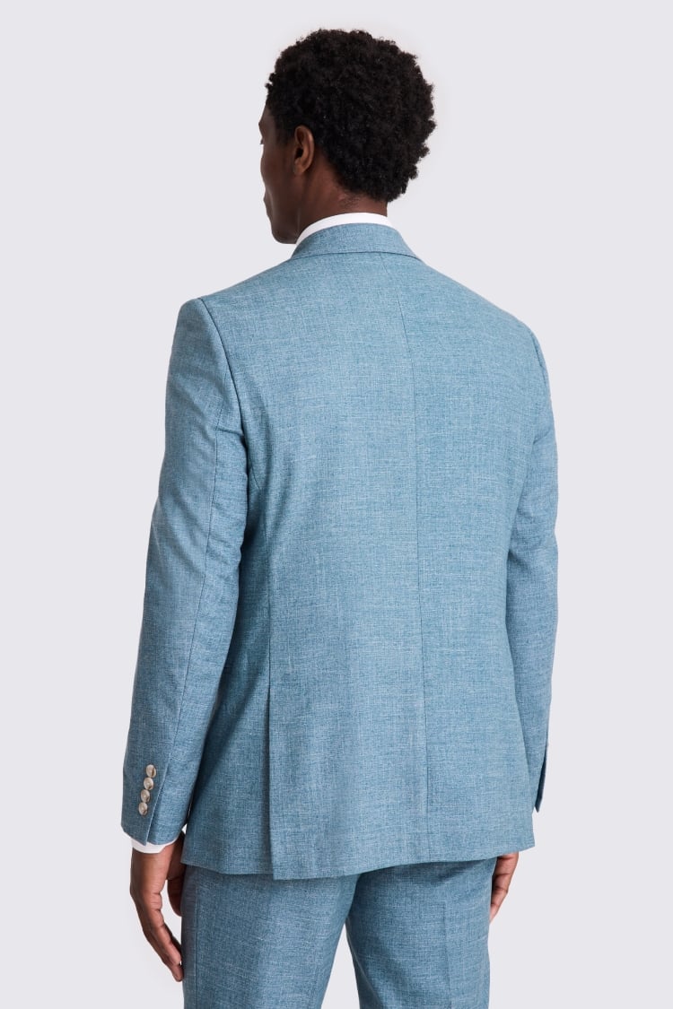 Tailored Fit Teal Slub Suit