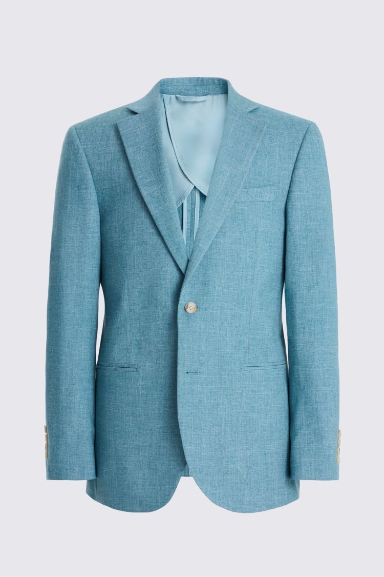 Tailored Fit Teal Slub Suit