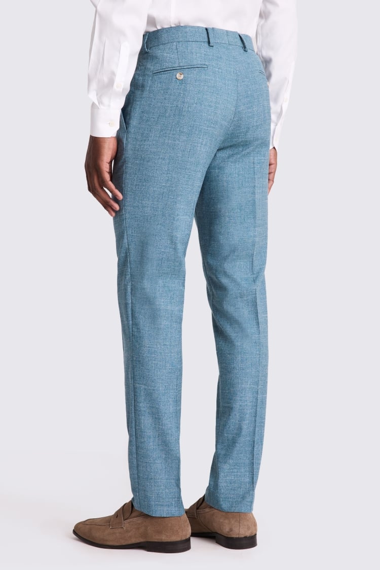 Tailored Fit Teal Slub Pants