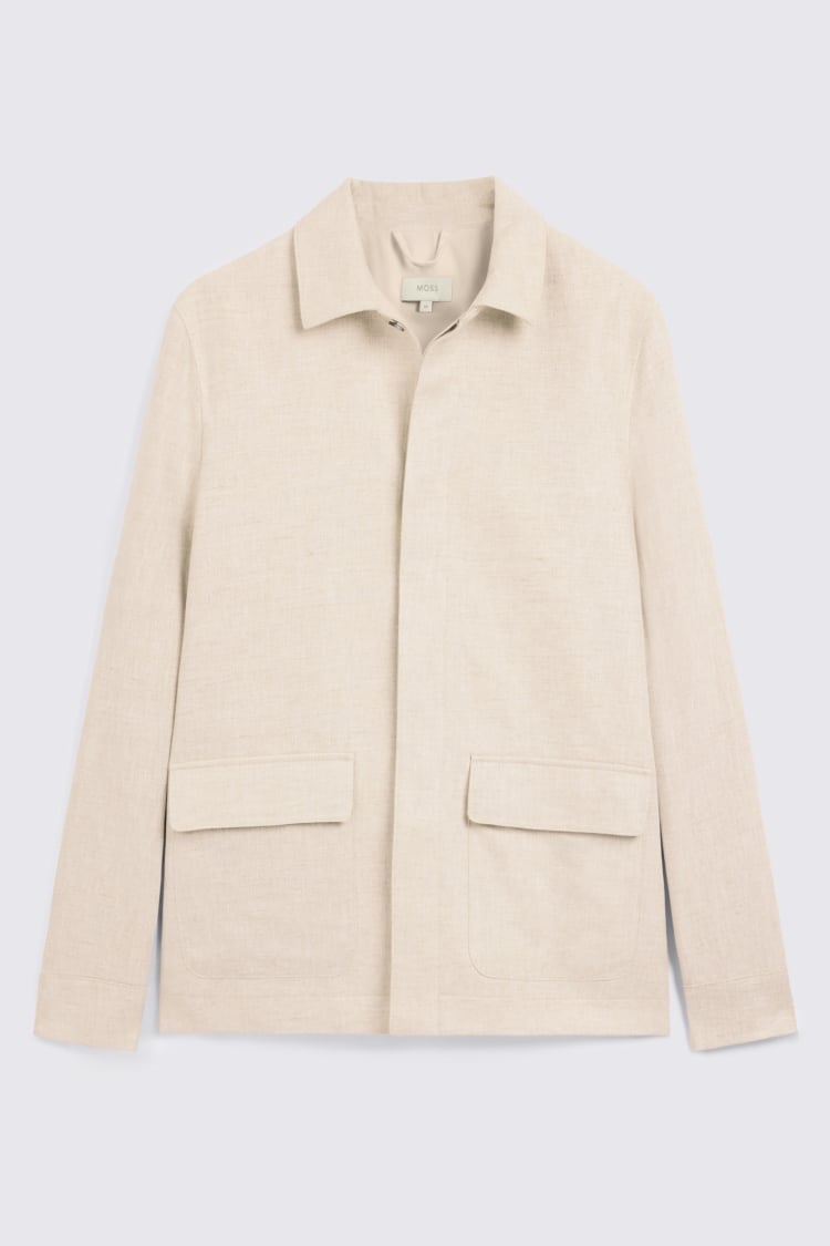 Neutral Twill Linen Field Jacket 