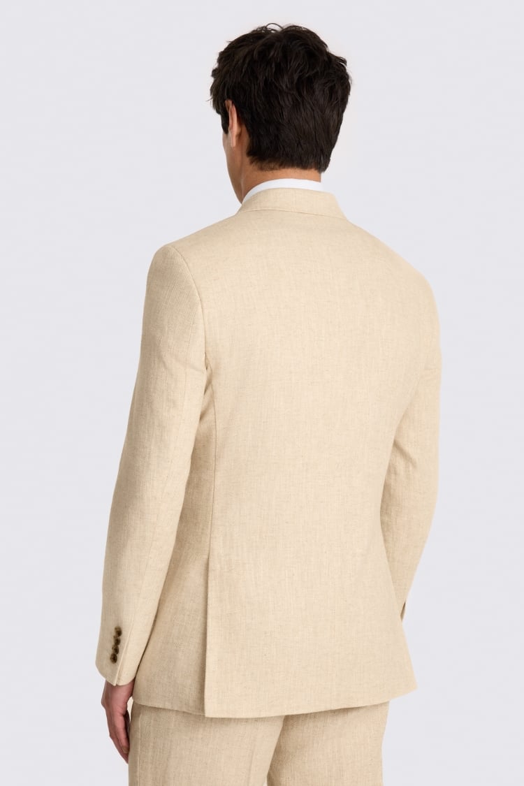 Relaxed Fit Ecru Twill Linen Cotton Suit