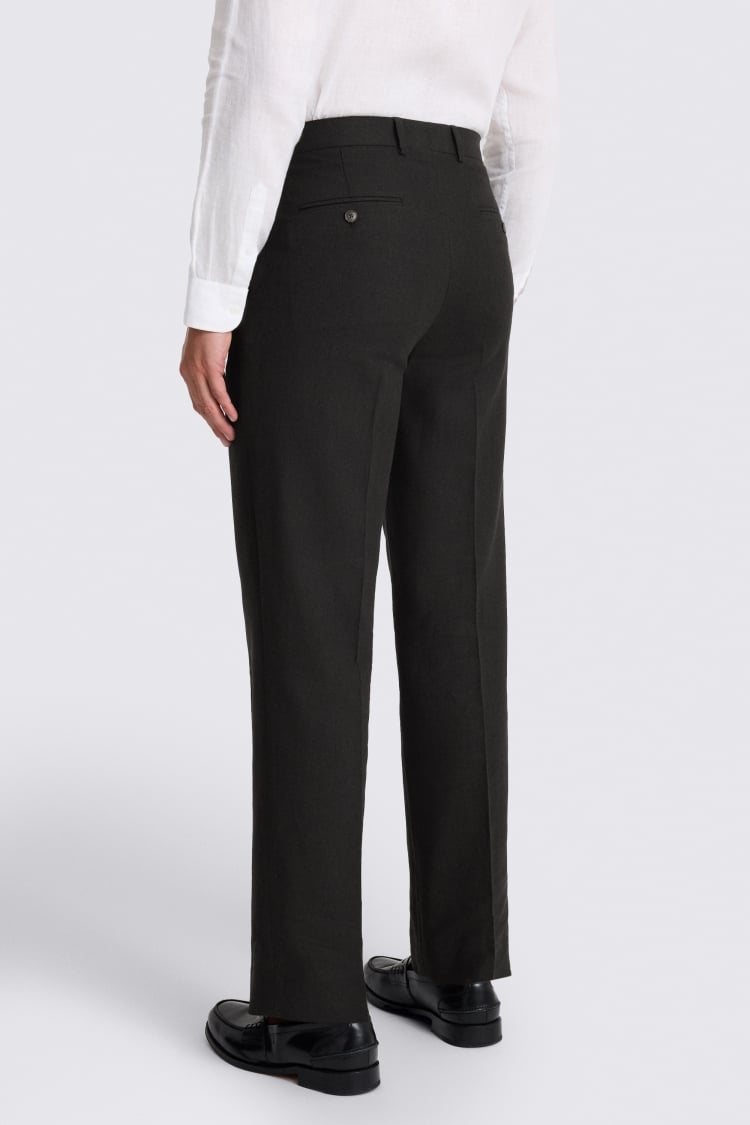 Black Twill Linen Cotton Pants