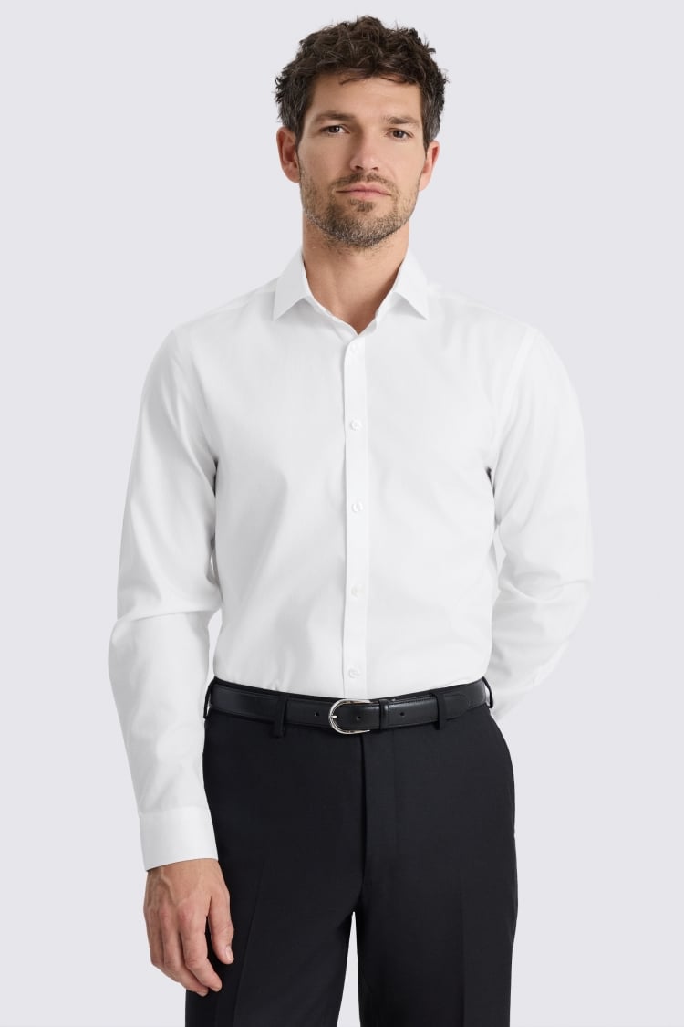Regular Fit White Royal Oxford Non Iron Shirt