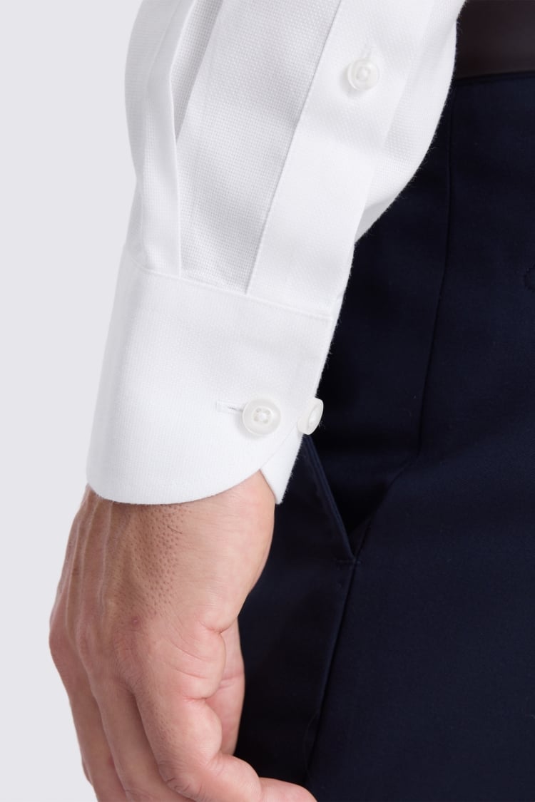 Regular Fit White Royal Oxford Non Iron Shirt