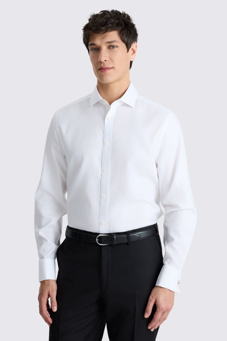 Regular Fit White Royal Oxford Non Iron Shirt