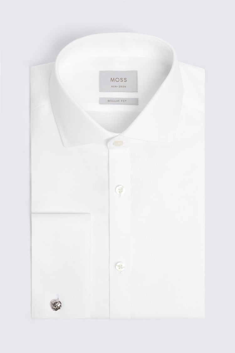 Regular Fit White Royal Oxford Non Iron Shirt