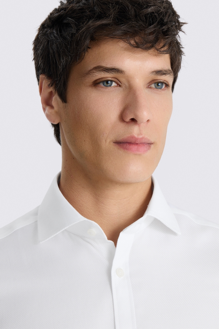 Slim Fit White Dobby Shirt