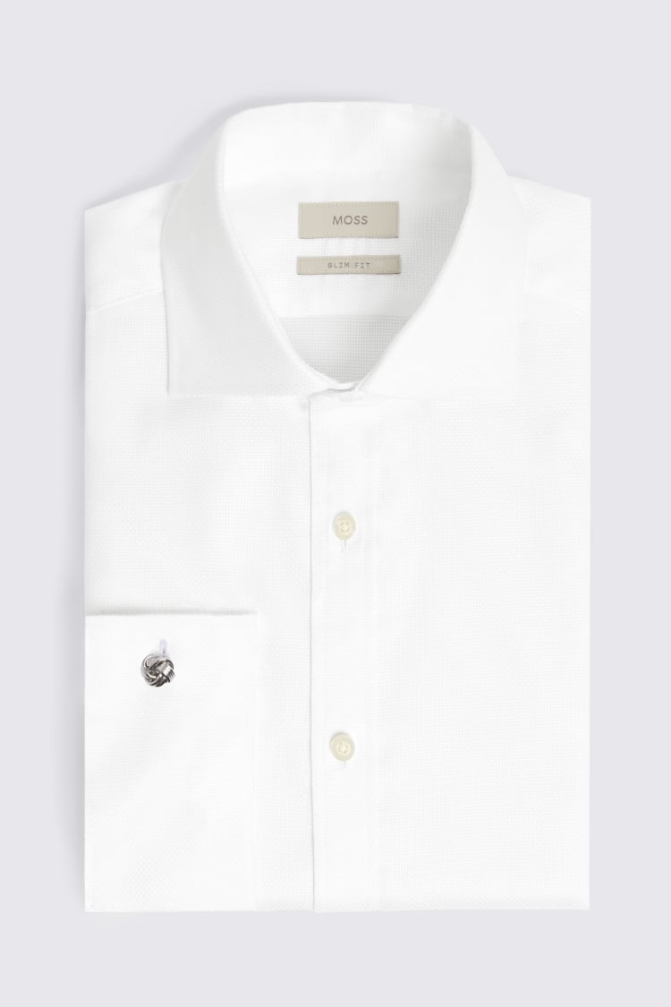 Slim Fit White Dobby Shirt